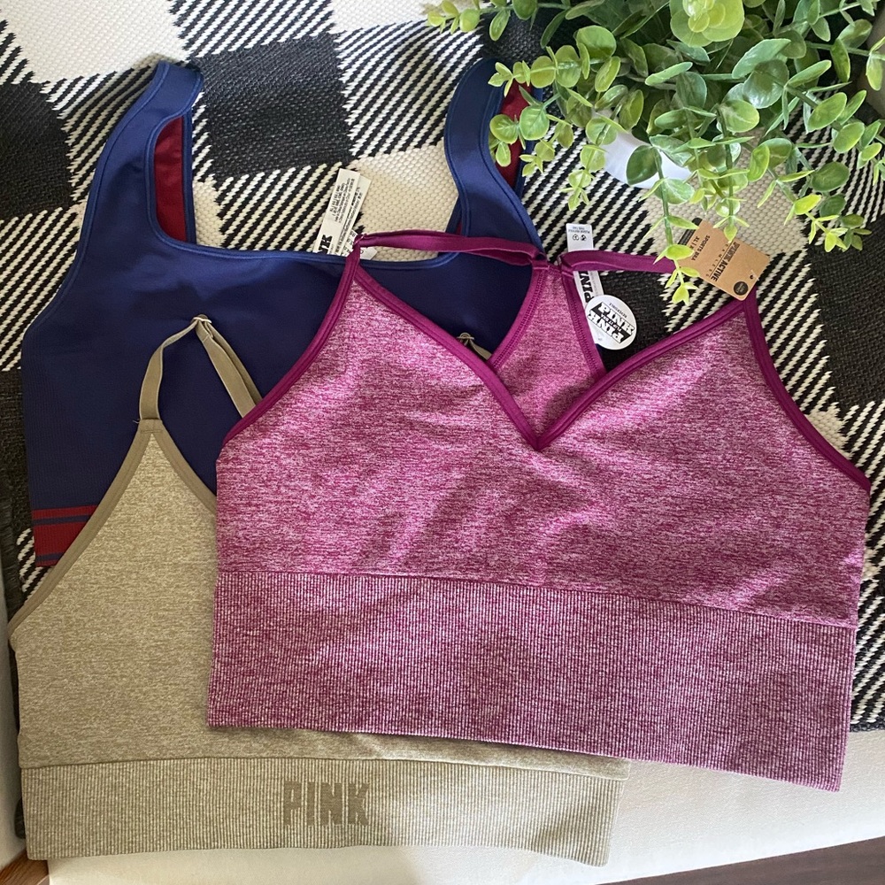 3 VS PINK Active Sports Bras XL